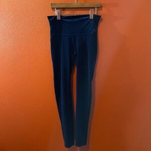 Spanx Women's Cobalt Lapis Blue Velour Velvet High Waisted‎ Leggings